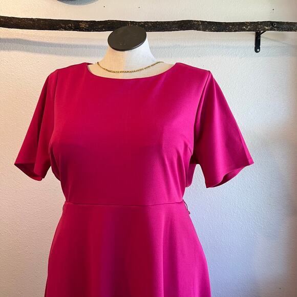 Beauticurve X Lane Bryant Pink Short Sleeve Fit & Flare Spring Dress Size 16 - Picture 3 of 15